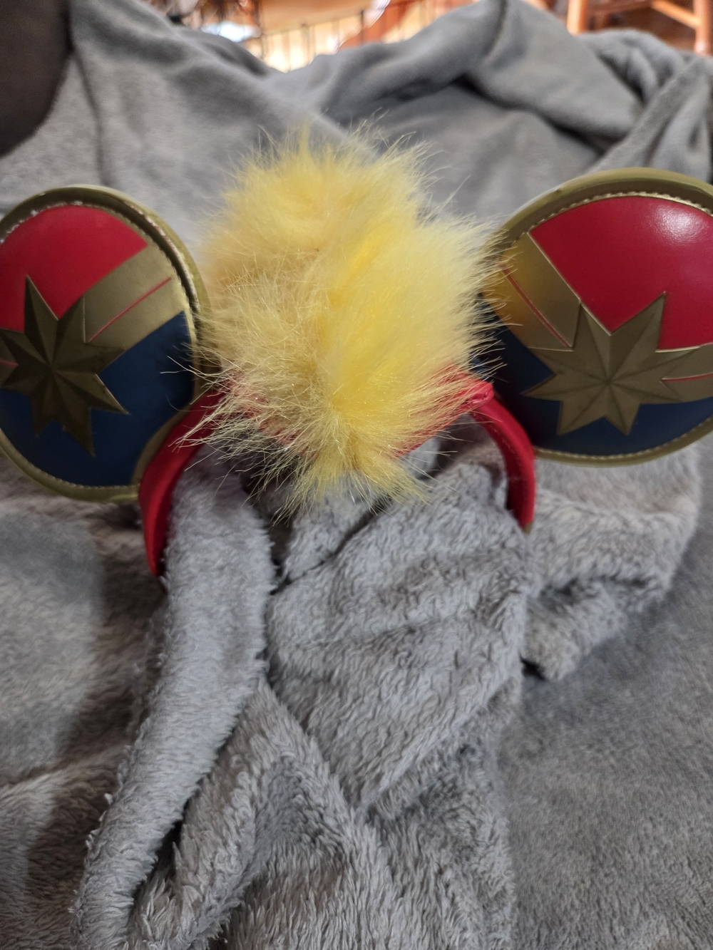 Disney Captain Marvel Mickey Mouse Ears Headband Red Blue Gold Yellow